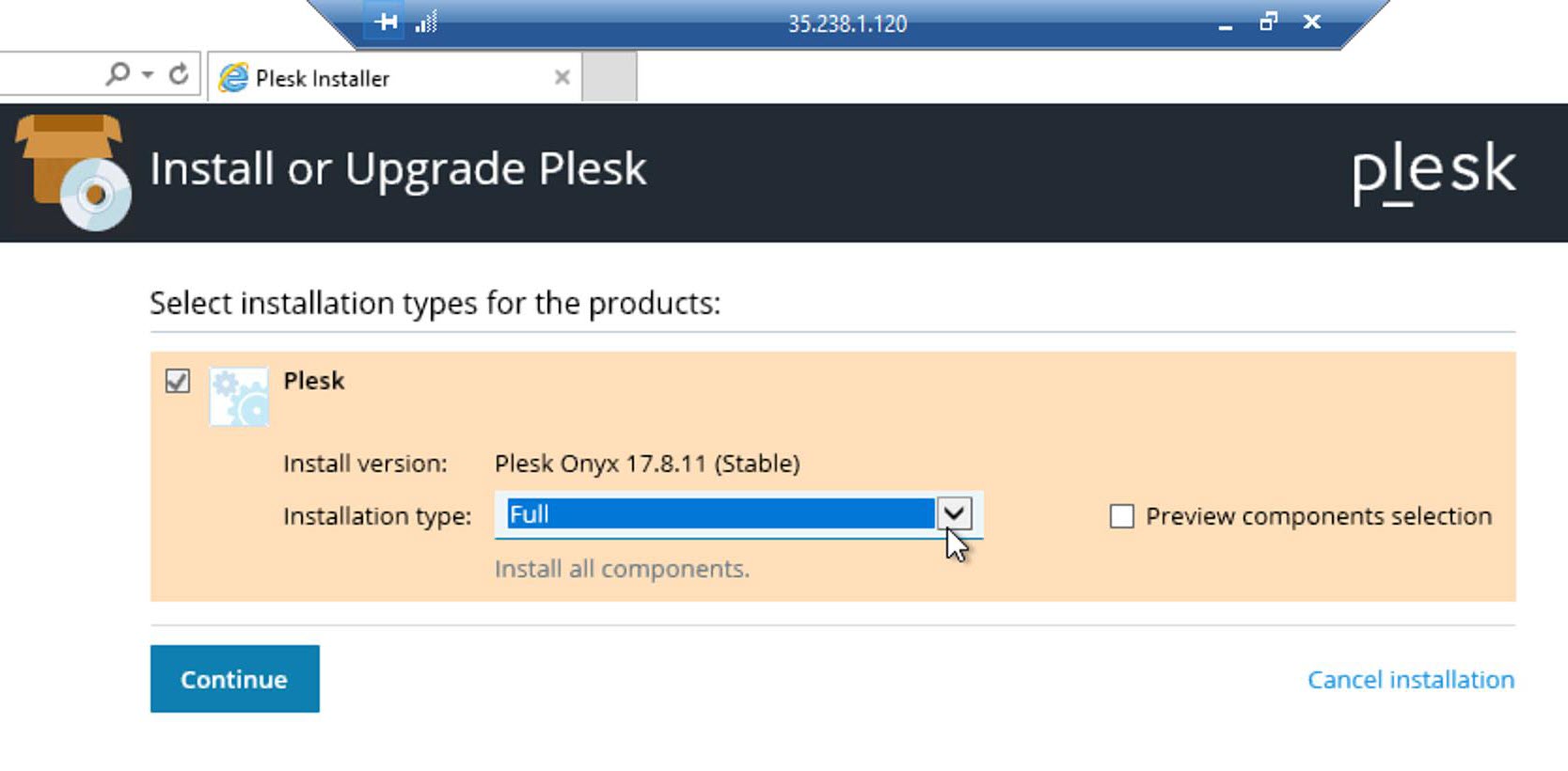 Install Plesk Windows